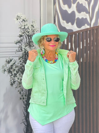 KEY WEST CLEAR LIME LINEN JACKET