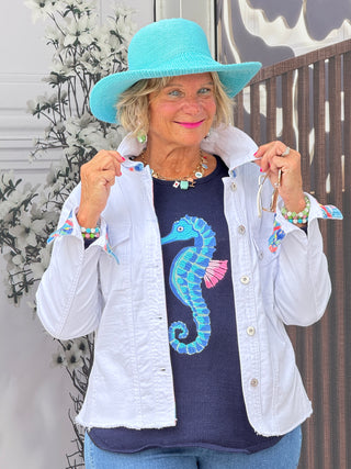 LULU-B NAVY SEAHORSE SWEATER