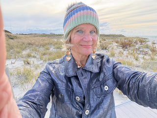 Multi Pastel Stripe Knit Pom Beanie Cathys Place