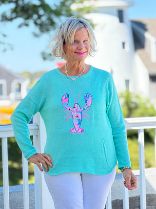 BEACH CLUB SEAFOAM LOBSTER SWEATER Cathys Place