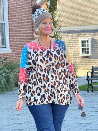 POLB Italian Cozy Leopard Sweater One Size Cathys Place
