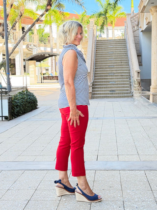 NAUTICAL NAVY SLEEEVLESS RUFFLE LULU-B