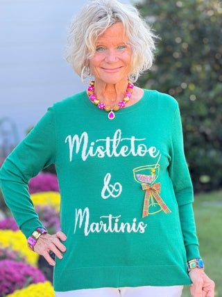 Women's Mistletoe And Martinis Embellished Sweater Cathys Place