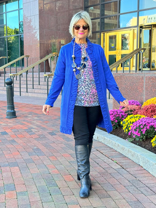 LULU-B ROUGED SAPPHIRE ROUGED CARDIGAN