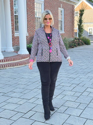 Lulu B Harbor Diamond Full Zipper Jacket