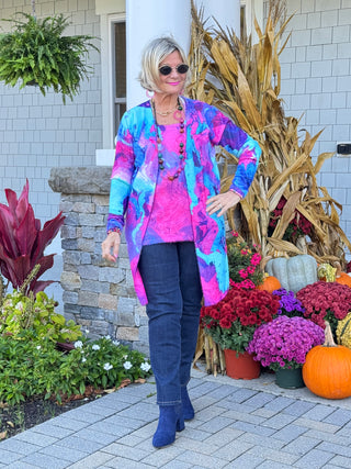COLOR WAVES OF FASHION CARDIGAN