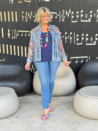 Ethyl Denim & Floral Insert Coat - Virtue ETHYL JEANS