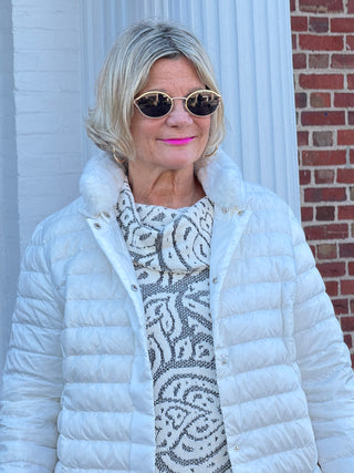 LULU-B IVORY FAUX FUR JACKET