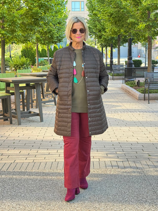 OLIVE LONG PUFFER JACKET