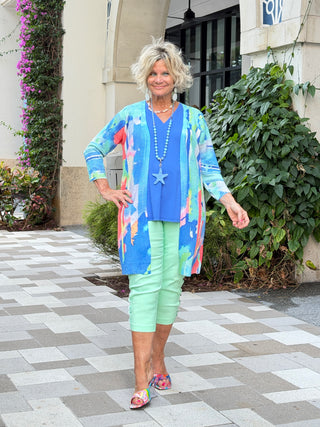 ETHYL OCEAN SPLASH CARDIGAN