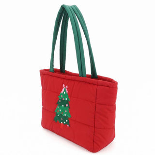 Christmas Tree Quilted Puffer Tote 3AM BY H&D ACCESSORIES