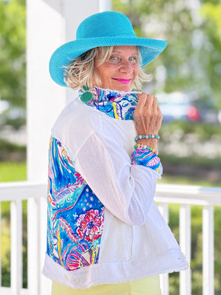 SEASIDE JEWELS LINEN JACKET TANGO MANGO