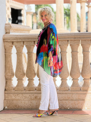 SOPHIA BLACK BURNOUT TOP Cathys Place