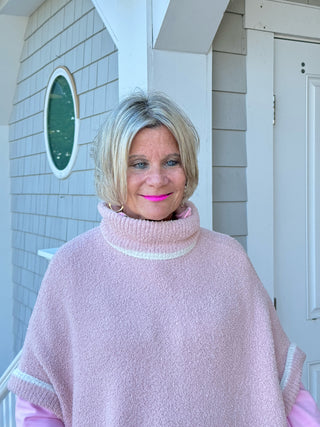 COLOR BLOCK TURTLE PINK POCKET SWEATER