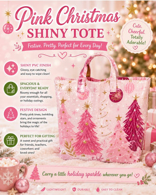 Pink Christmas Sparkle Tote Gracefully Rooted