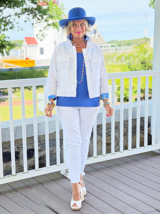 HARBOR BLUES LINEN JACKET Cathys Place