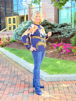 Statement Floral Crew Neck Sweater CHARLIE B