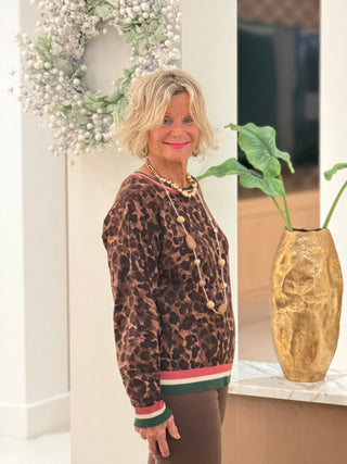 Women's Cheetah Print Knit Sweater Cathys Place