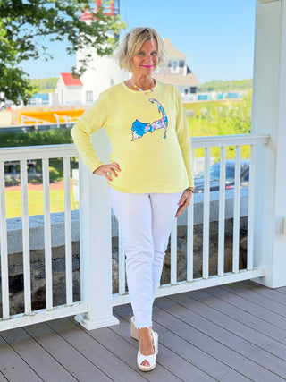 BEACH CLUB YELLOW CAPE COD MAP SWEATER LULU-B