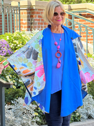 Blue Reversible Rain Cape - l Collection