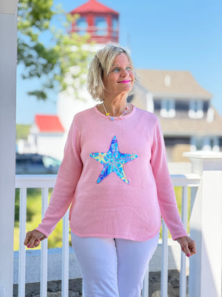 BEACH CLUB PINK STARFISH SWEATER LULU-B