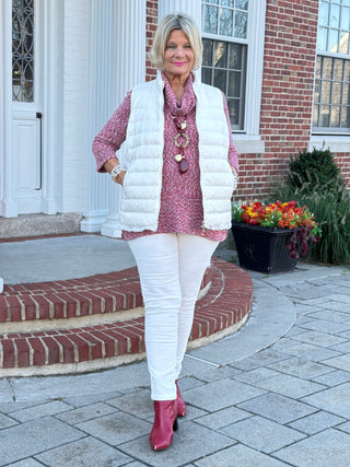 LULU-B  IVORY SHORT PUFFER VEST