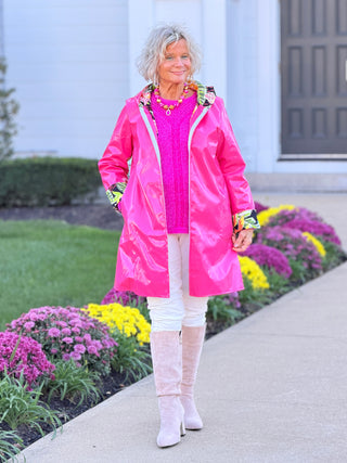 Polka Dot HOT PINK Posh Reversible Raincoat Cathys Place