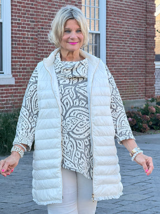 LULU-B IVORY PUFFER VEST