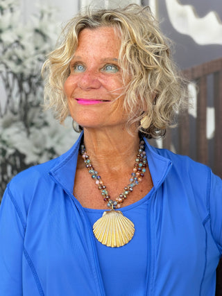 Golden Seashell Necklace Set Cathys Place