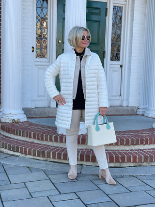 WINTER WHITE LONG PUFFER JACKET