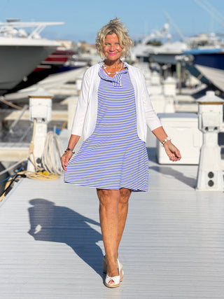 HARBOR BLUE RUFFLE DRESS C