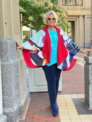 Red fashion Travel Reversible Rain Cape