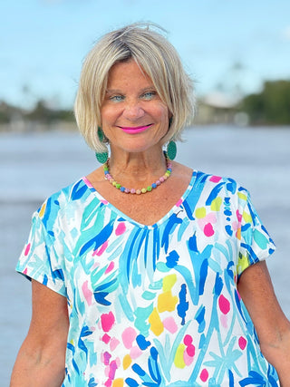 SPALSH OF OCEAN V NECK DRESS UPF +50 Cathys Place