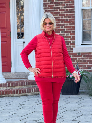 LULU-B RED SHORT PUFFER VEST