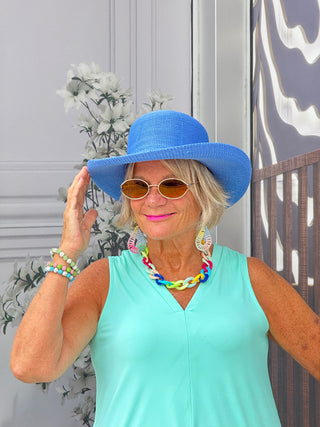 TAILORED AQUA BLUE V-NECK