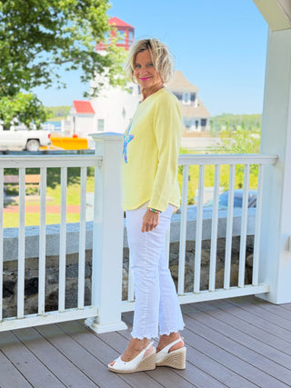 BEACH CLUB YELLOW STARFISH SWEATER LULU-B