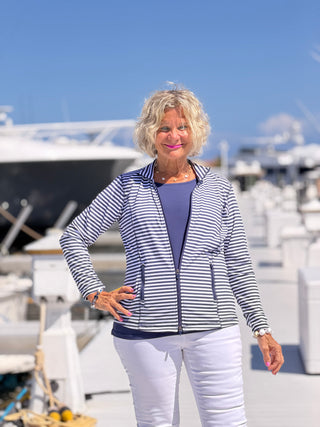 NAUTICAL NAVY STRIPE JACKET LULU-B