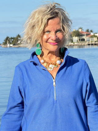 Lullu b half zipper Blu scuba dress LULU-B