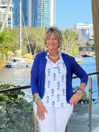 LULU B SHORELINE CHARM SLEEVELESS RUFFLE TOP