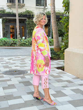 ETHYL PINK WATERCOLOR CARDIGAN