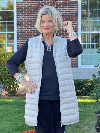 LULU-B SILVER PUFFER VEST