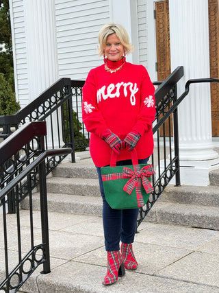 Merry Snowflake Pattern Christmas Turtleneck Sweater Cathys Place