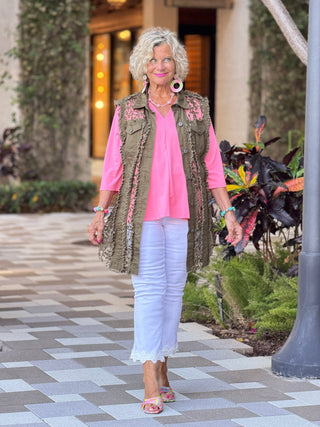 Ethyl The Harmony Vest - OLIVE ETHYL JEANS