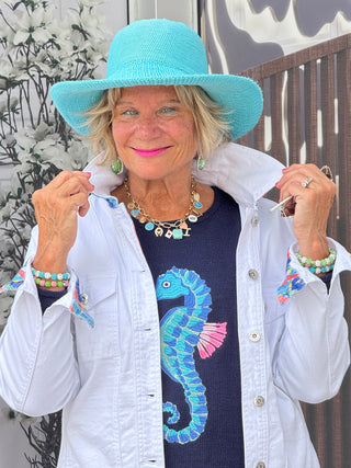 LULU-B NAVY SEAHORSE SWEATER