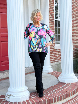 Ethyl The Razzle V Sweater - Eclectric  PINK ETHYL JEANS