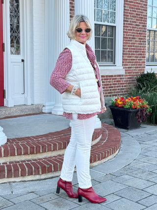 LULU-B  IVORY SHORT PUFFER VEST