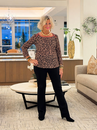 Women's Cheetah Print Knit Top Cathys Place