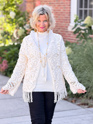 CREAM CROCHET CARDIGAN Cathys Place