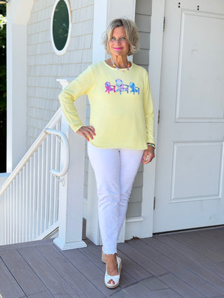 BEACH CLUB YELLOW ADIRONDACK SWEATER LULU-B