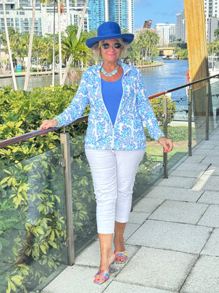 LULU B CORAL BREEZE FULL ZIPPER JACKET